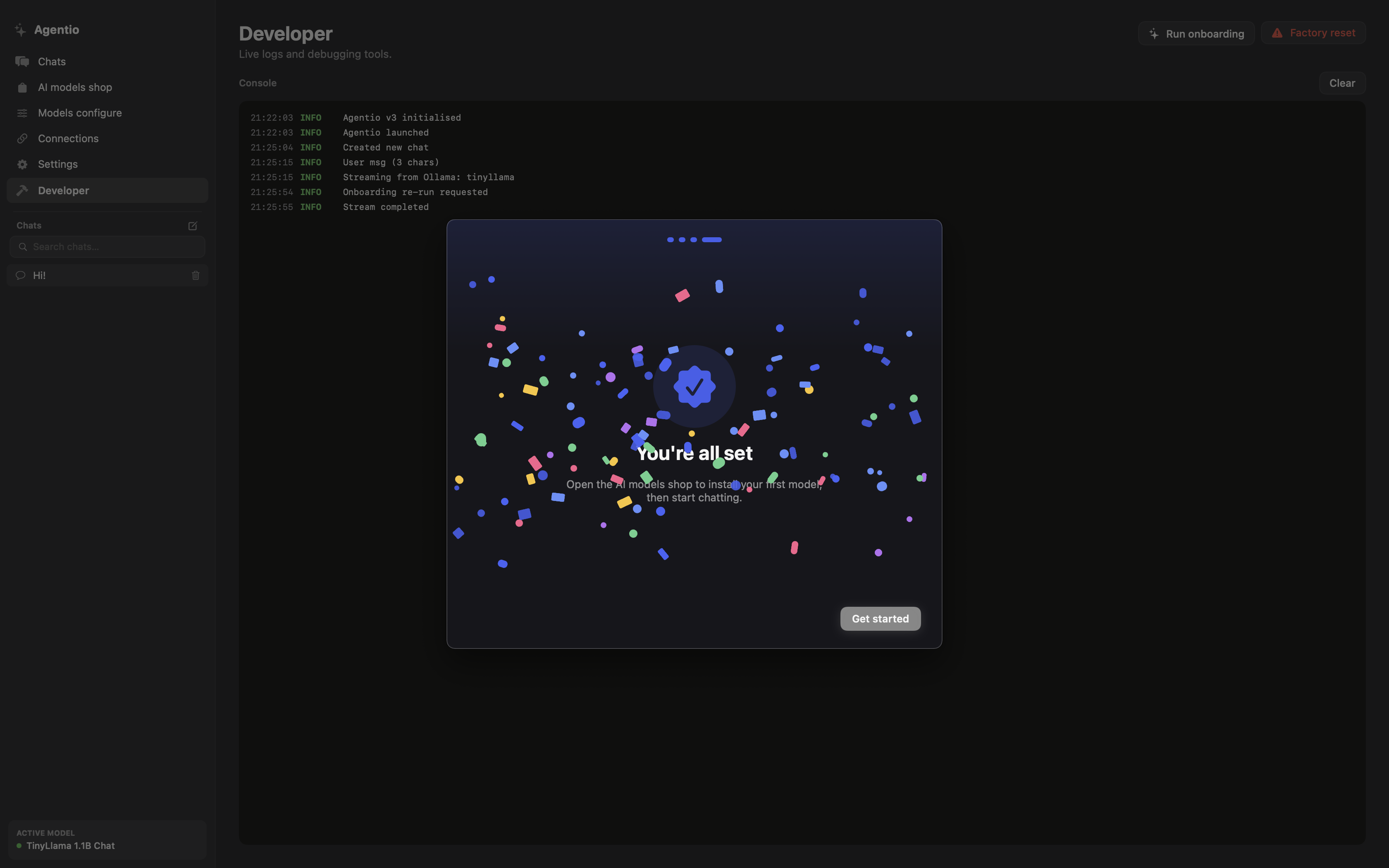 Onboarding with confetti